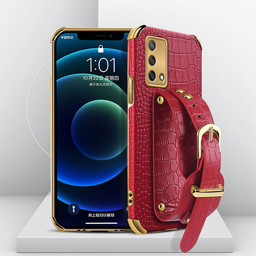 Soft Luxury Leather Snap On Case Cover XD1 for Oppo A74 4G Red