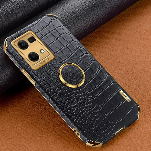 Soft Luxury Leather Snap On Case Cover XD1 for Oppo F21 Pro 4G Black