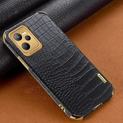 Soft Luxury Leather Snap On Case Cover XD1 for Realme C35 Black