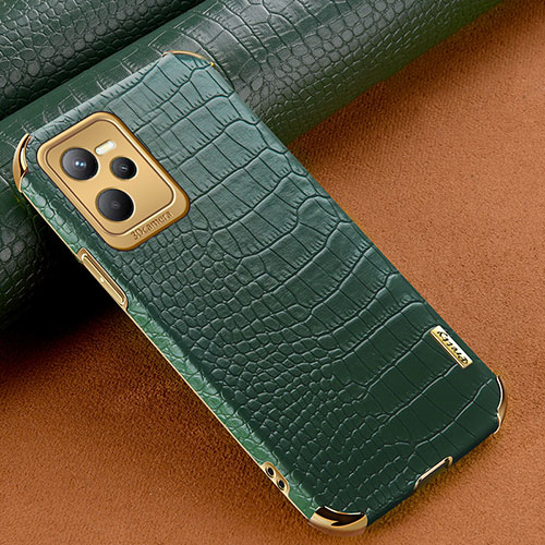 Soft Luxury Leather Snap On Case Cover XD1 for Realme Narzo 50A Prime Green