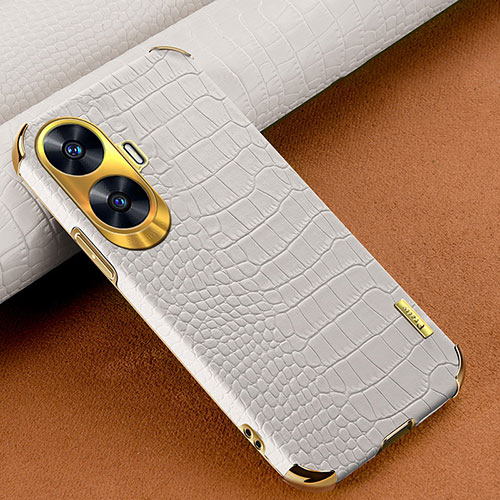 Soft Luxury Leather Snap On Case Cover XD1 for Realme Narzo N55 White