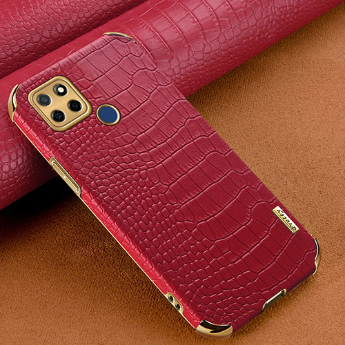 Soft Luxury Leather Snap On Case Cover XD1 for Realme Q2i 5G Red