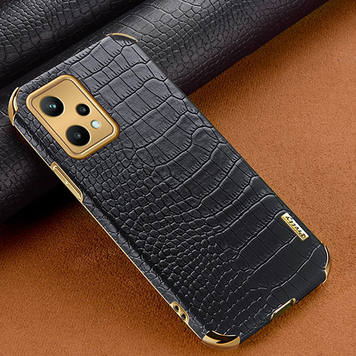 Soft Luxury Leather Snap On Case Cover XD1 for Realme V25 5G Black