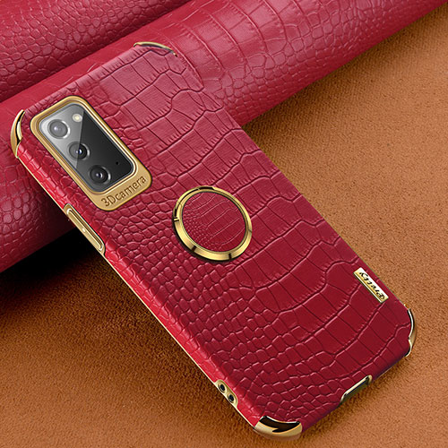 Soft Luxury Leather Snap On Case Cover XD1 for Samsung Galaxy Note 20 5G Red