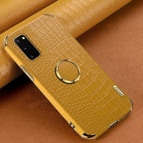 Soft Luxury Leather Snap On Case Cover XD1 for Samsung Galaxy S20 5G Yellow