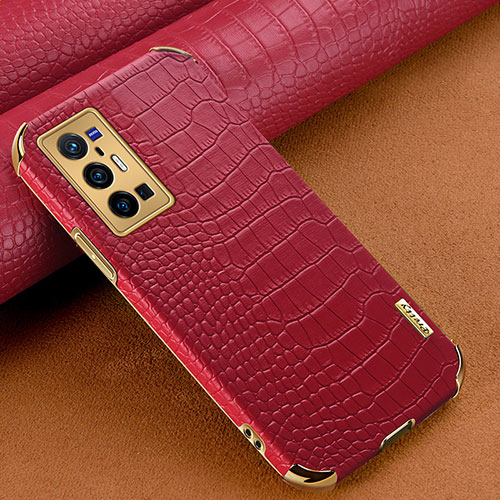 Soft Luxury Leather Snap On Case Cover XD1 for Vivo X70 Pro+ Plus 5G Red