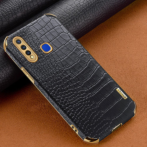 Soft Luxury Leather Snap On Case Cover XD1 for Vivo Y19 Black