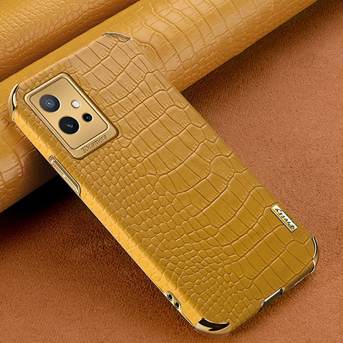 Soft Luxury Leather Snap On Case Cover XD1 for Vivo Y30 5G Yellow