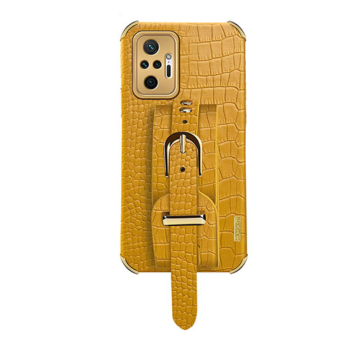 Soft Luxury Leather Snap On Case Cover XD1 for Xiaomi Redmi Note 10 Pro Max Yellow