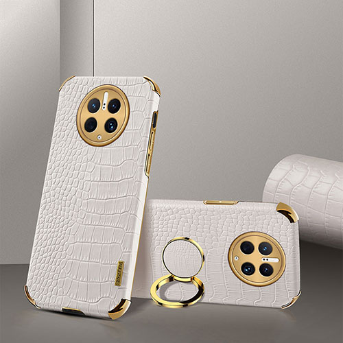 Soft Luxury Leather Snap On Case Cover XD2 for Huawei Mate 50 Pro White