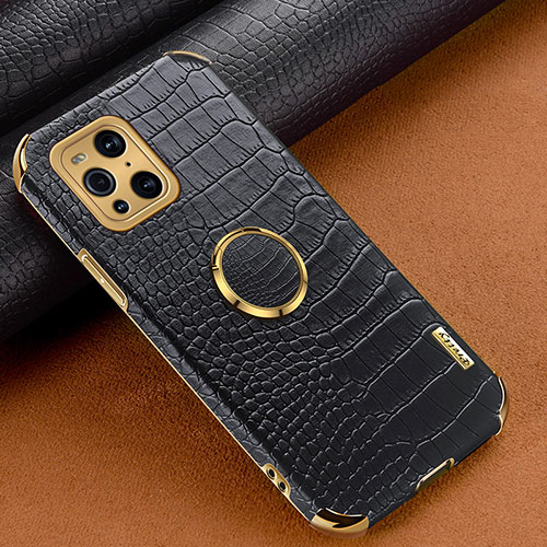 Soft Luxury Leather Snap On Case Cover XD2 for Oppo Find X3 Pro 5G Black