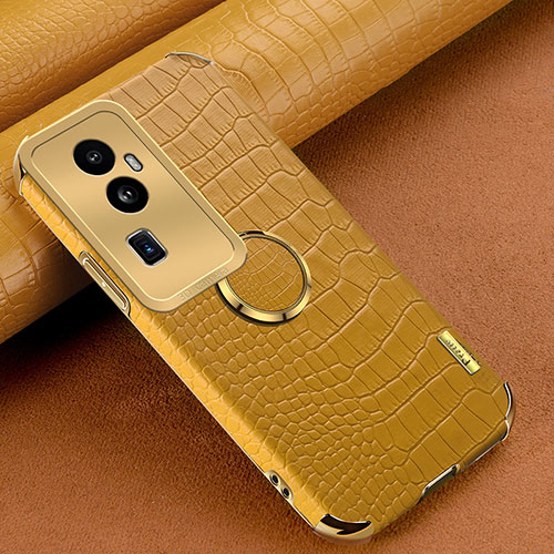 Soft Luxury Leather Snap On Case Cover XD2 for Oppo Reno10 Pro+ Plus 5G Yellow