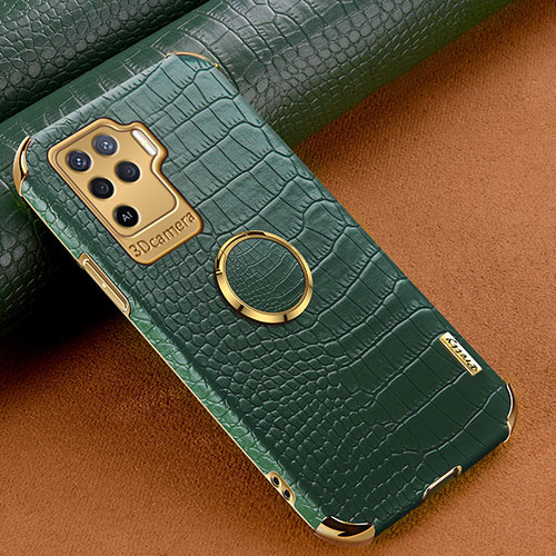Soft Luxury Leather Snap On Case Cover XD2 for Oppo Reno5 F Green