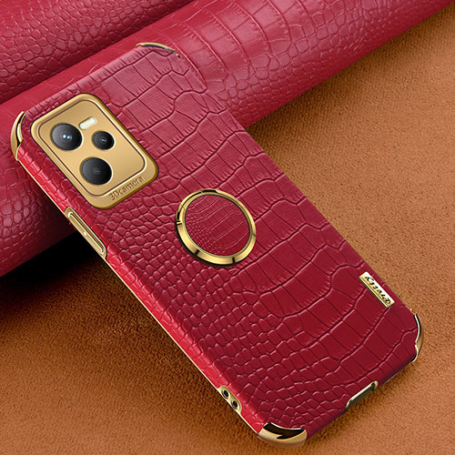 Soft Luxury Leather Snap On Case Cover XD2 for Realme Narzo 50A Prime Red