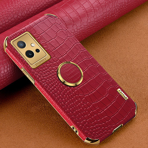 Soft Luxury Leather Snap On Case Cover XD2 for Vivo iQOO Z6 5G Red