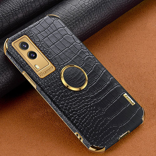 Soft Luxury Leather Snap On Case Cover XD2 for Vivo V21e 5G Black