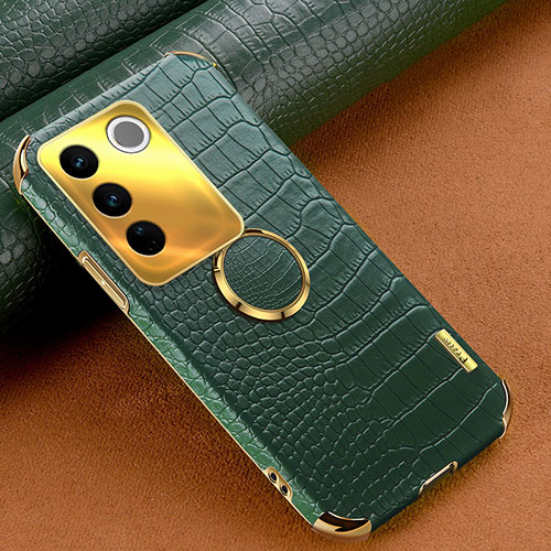 Soft Luxury Leather Snap On Case Cover XD2 for Vivo V27 Pro 5G Green