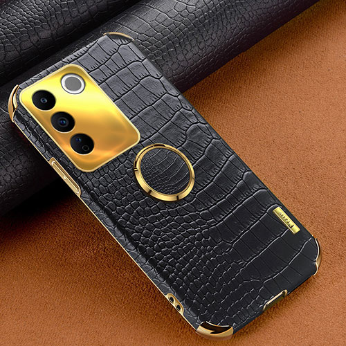 Soft Luxury Leather Snap On Case Cover XD2 for Vivo V27e 5G Black