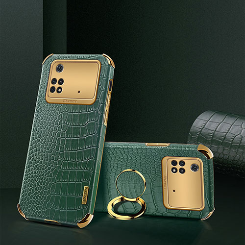 Soft Luxury Leather Snap On Case Cover XD2 for Xiaomi Poco M4 Pro 4G Green