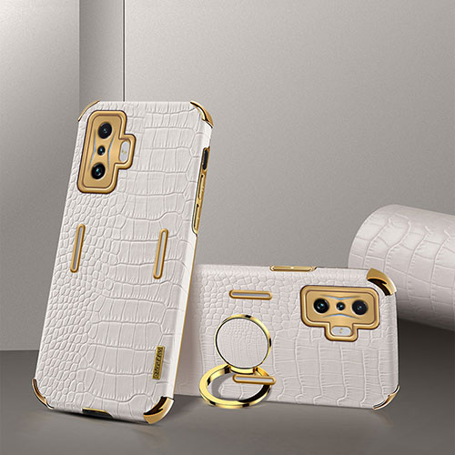 Soft Luxury Leather Snap On Case Cover XD2 for Xiaomi Redmi K50 Gaming AMG F1 5G White