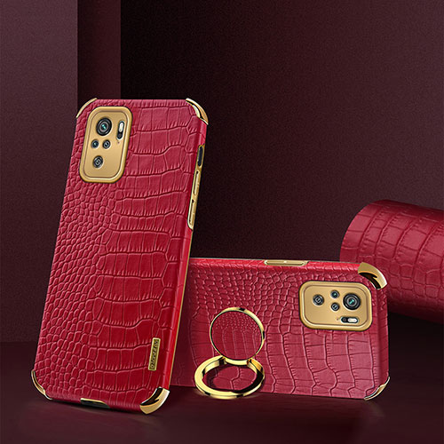 Soft Luxury Leather Snap On Case Cover XD2 for Xiaomi Redmi Note 10S 4G Red