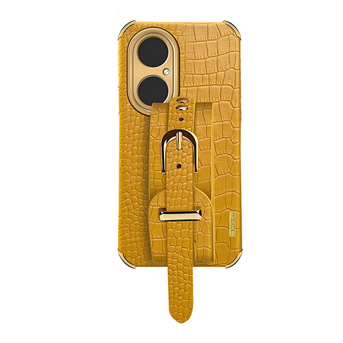 Soft Luxury Leather Snap On Case Cover XD3 for Huawei P50 Yellow