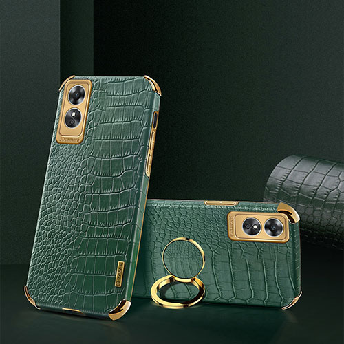 Soft Luxury Leather Snap On Case Cover XD3 for Oppo A17 Green