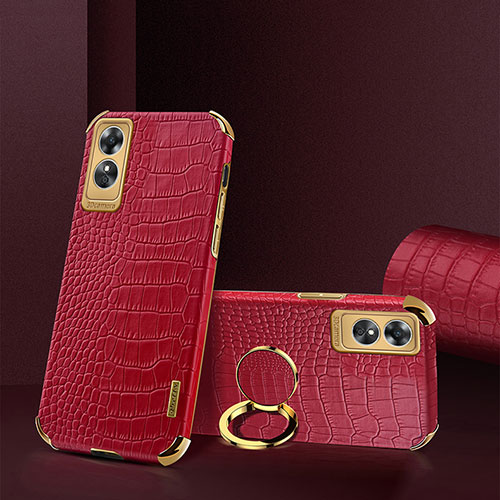 Soft Luxury Leather Snap On Case Cover XD3 for Oppo A17 Red