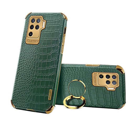 Soft Luxury Leather Snap On Case Cover XD3 for Oppo Reno5 F Green