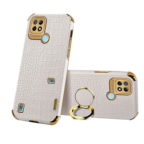 Soft Luxury Leather Snap On Case Cover XD3 for Realme C21 White