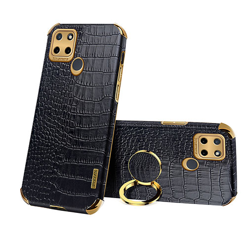 Soft Luxury Leather Snap On Case Cover XD3 for Realme C25Y Black