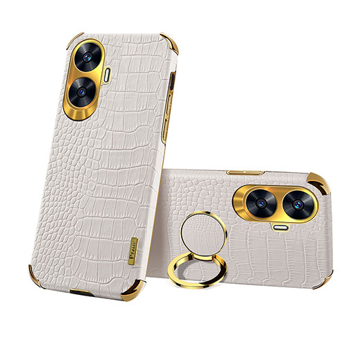 Soft Luxury Leather Snap On Case Cover XD3 for Realme C55 White