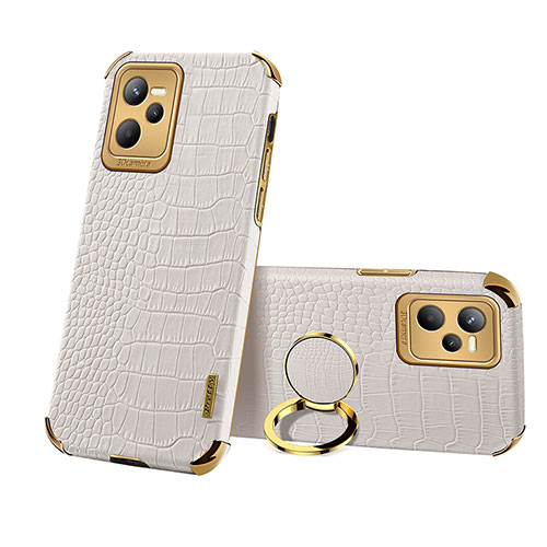 Soft Luxury Leather Snap On Case Cover XD3 for Realme Narzo 50A Prime White