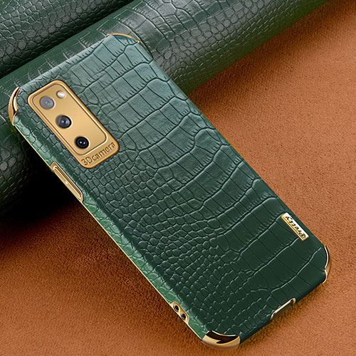 Soft Luxury Leather Snap On Case Cover XD3 for Samsung Galaxy S20 FE 4G Green