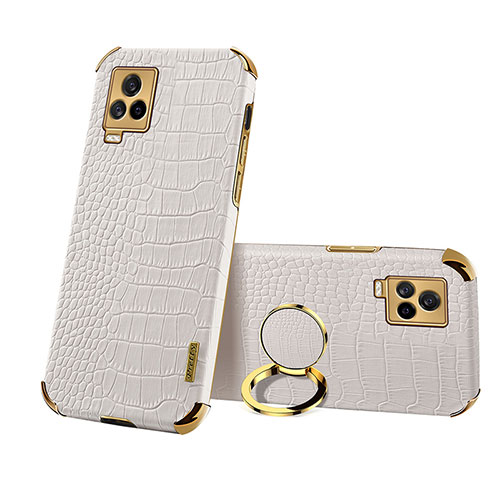 Soft Luxury Leather Snap On Case Cover XD3 for Vivo iQOO 7 5G White