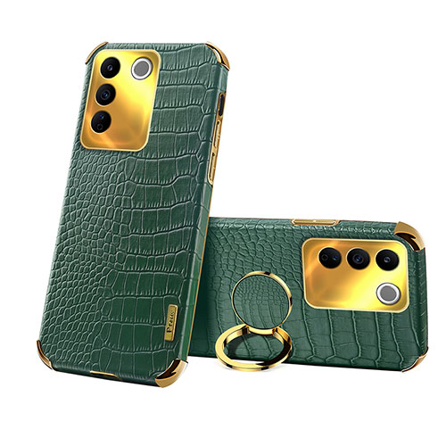 Soft Luxury Leather Snap On Case Cover XD3 for Vivo V27e 5G Green