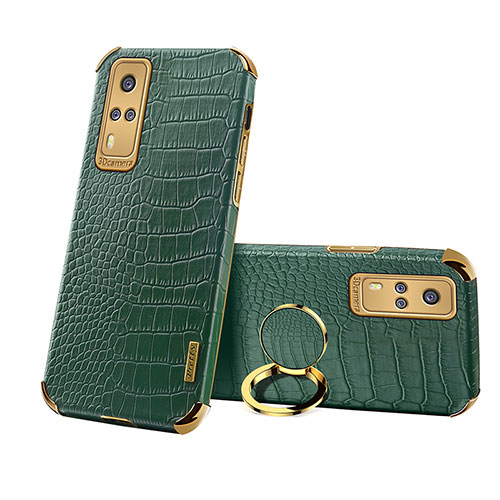Soft Luxury Leather Snap On Case Cover XD3 for Vivo Y31 (2021) Green