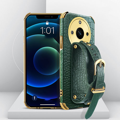 Soft Luxury Leather Snap On Case Cover XD4 for Realme 11 Pro 5G Green