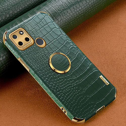 Soft Luxury Leather Snap On Case Cover XD4 for Realme C21Y Green