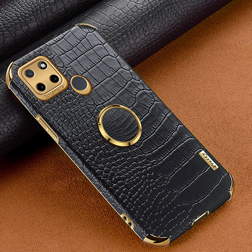 Soft Luxury Leather Snap On Case Cover XD4 for Realme C25Y India Black