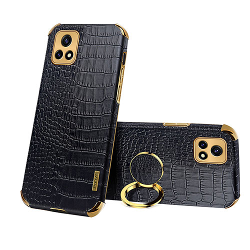 Soft Luxury Leather Snap On Case Cover XD4 for Vivo iQOO U3 5G Black