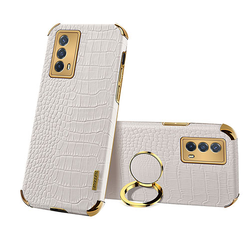 Soft Luxury Leather Snap On Case Cover XD4 for Vivo iQOO Z5 5G White