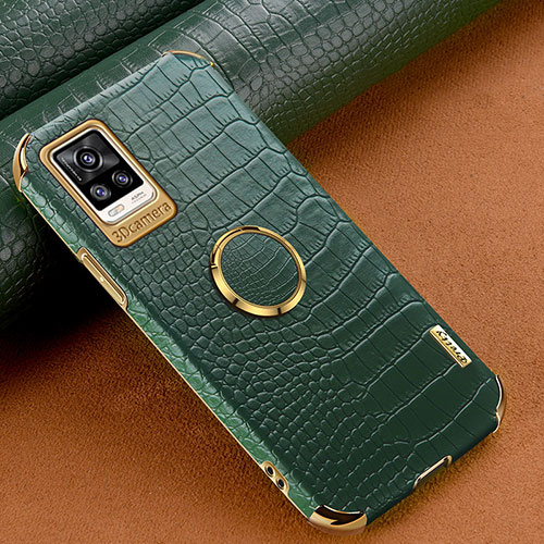 Soft Luxury Leather Snap On Case Cover XD4 for Vivo V20 Green