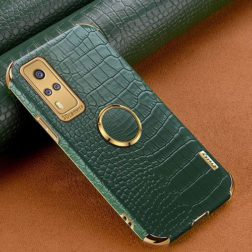 Soft Luxury Leather Snap On Case Cover XD4 for Vivo Y31 (2021) Green