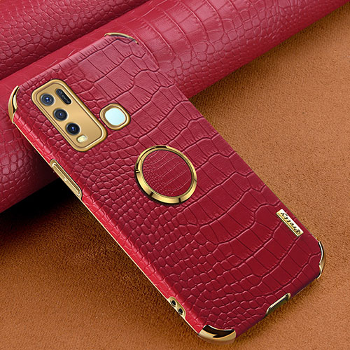 Soft Luxury Leather Snap On Case Cover XD4 for Vivo Y50 Red