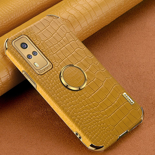 Soft Luxury Leather Snap On Case Cover XD4 for Vivo Y51 (2021) Yellow