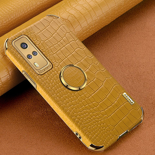 Soft Luxury Leather Snap On Case Cover XD4 for Vivo Y53s 4G Yellow