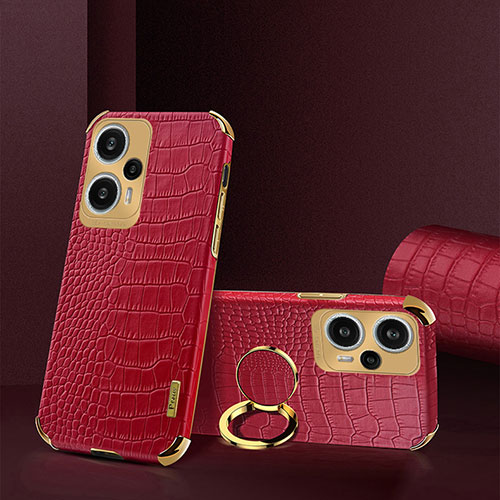 Soft Luxury Leather Snap On Case Cover XD4 for Xiaomi Redmi Note 12 Turbo 5G Red