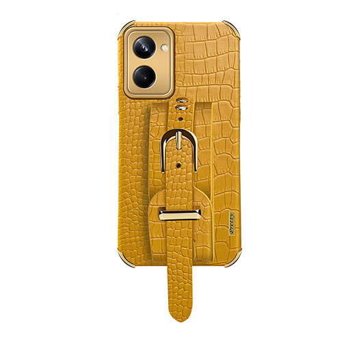 Soft Luxury Leather Snap On Case Cover XD5 for Realme 10 Pro 5G Yellow