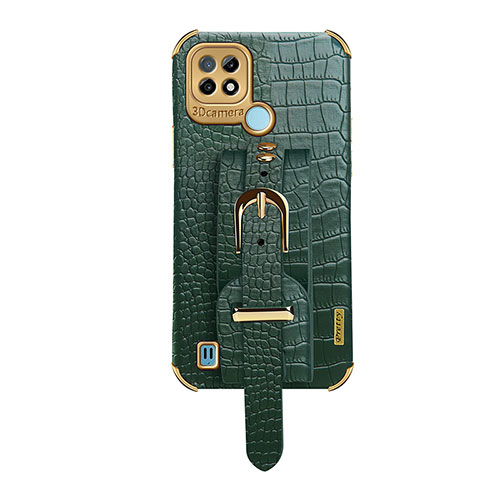 Soft Luxury Leather Snap On Case Cover XD5 for Realme C21 Green